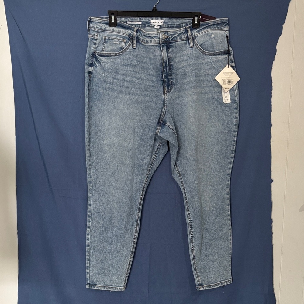 Plus size Ava & Viv Light Blue high rise Skinny Jeans